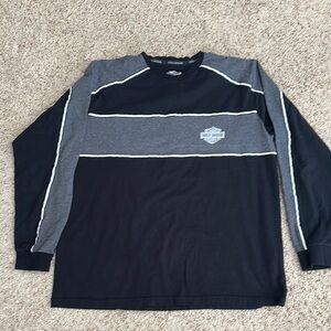 Harley-Davidson Men's Black and Gray Long Sleeve Shirt